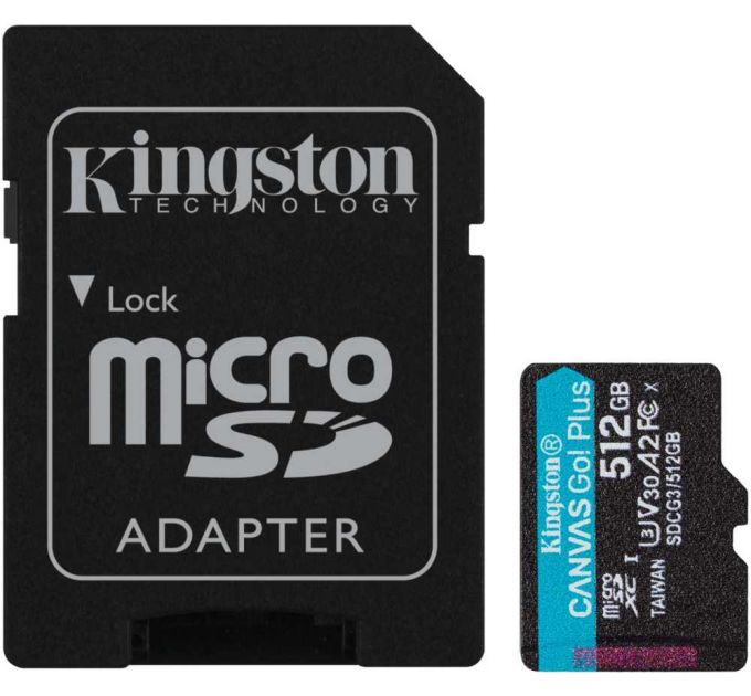 Флеш карта microSDXC 512Gb Class10 Kingston SDCG3/512GB Canvas Go! Plus + adapter