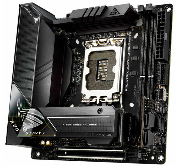 Материнская плата Asus ROG STRIX Z690-I GAMING WIFI Soc-1700 Intel Z690 2xDDR5 mini-ITX AC`97 8ch(7.1) 2.5Gg RAID+HDMI