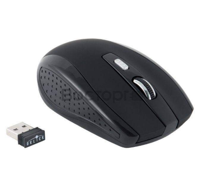 Мышь Oklick 455MW черный оптическая (1600dpi) беспроводная USB (5but)