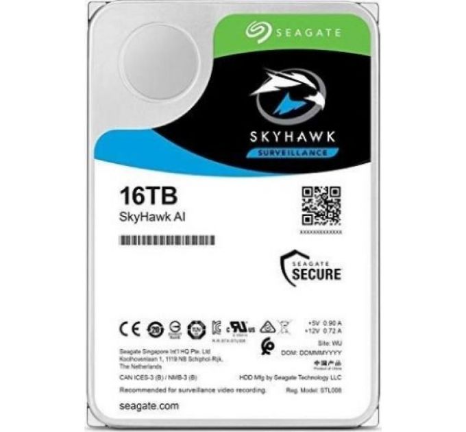 Жесткий диск 16TB SATA 6Gb/s Seagate ST16000VE002 3.5" SkyHawk AI 256Mb 7200rpm