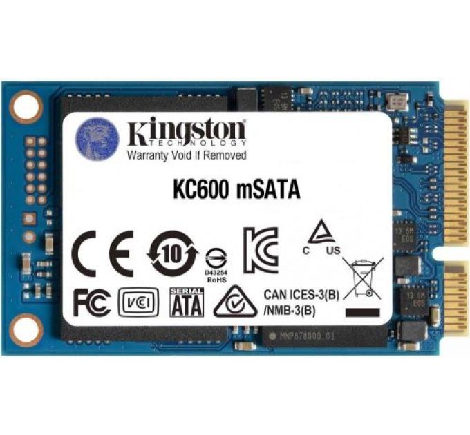 Накопитель SSD mSATA Kingston SKC600MS/256G KC600 256GB SATA 6Gb/s 3D TLC 550/500MB/s MTBF 1M