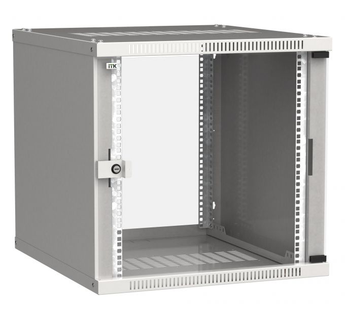 Шкаф коммутационный ITK Linea WE (LWE3-12U66-GF) 12U 600x600мм пер.дв.стекл 50кг серый 550мм 200град. 585мм IP20