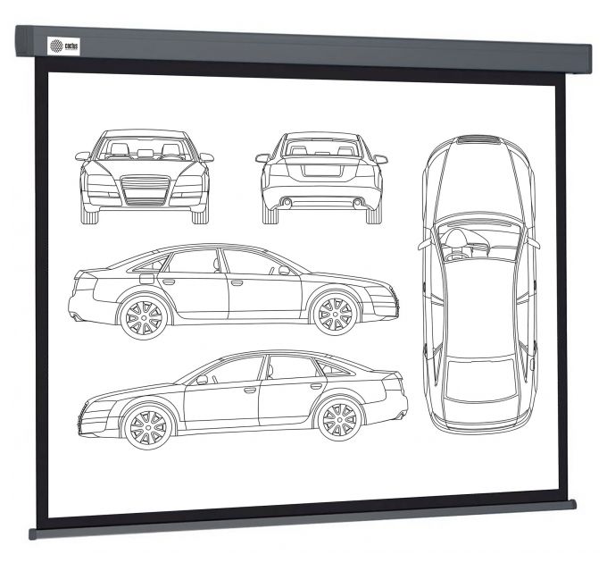 Экран Cactus 168x299см Wallscreen CS-PSW-168X299-SG 169 настенно-потолочный рулонный серый