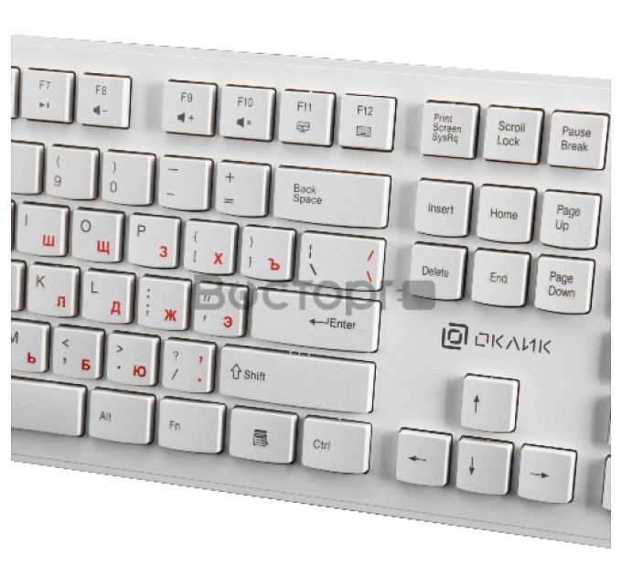 Клавиатура Oklick 505M белый USB slim