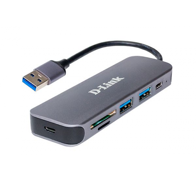 Usb концентратор D-Link DUB-1325/A2A, 2-port USB 3.0, USB Type-C port, SD and microSD card slots Hub.2 downstream USB type A (female) ports, 1 downstream USB type C (female) port, 1 upstream USB type A (male), 1 SD (DUB-1325/A2A)