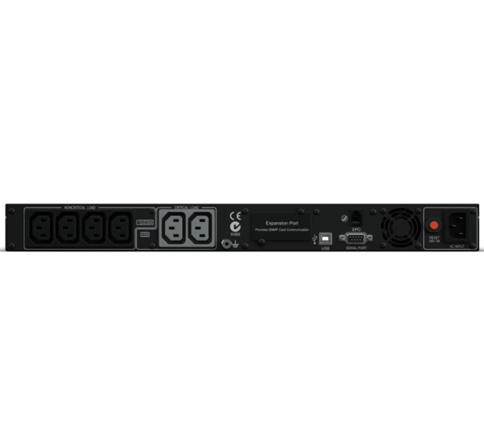 ИБП CyberPower PR1000ELCDRT1U, Rackmount, Rackmount, Line-Interactive, 1000VA/670W, 6 IEC-320 С13 розеток, USB&Serial, SNMPslot, LCD дисплей, Black, 0.6х0.55х0.15м., 24.4кг. CyberPower PR1000ELCDRT1U