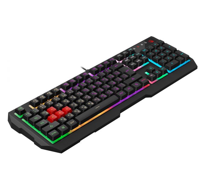 Клавиатура A4Tech Bloody B140N черный USB Multimedia for gamer LED (подставка для запястий) (B140N)