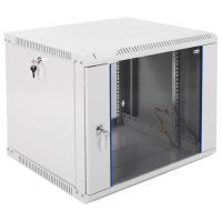 Шкаф телекоммуникационный настенный разборный 9U (600х520) дверь стекло, черный (ШРН-Э-9.500-9005)
