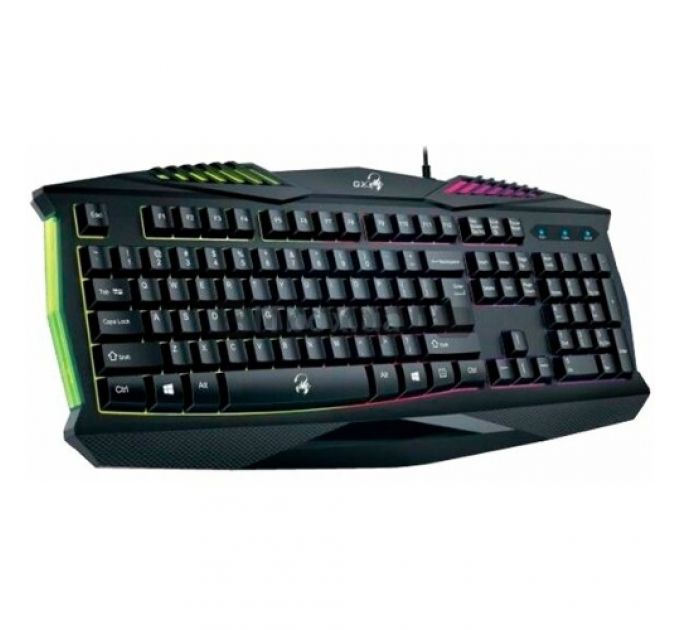 Клавиатура игровая проводная Genius Scorpion K220, USB, 7 цветов подсветки, 12 функциональных клавиш, до 2 млн. нажатий, защита от брызг. Кабель 1.5 м. Цвет