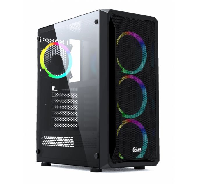 Корпус ATX Powercase Mistral Z4 Mesh RGB CMIZB-R4 чёрный, без БП, с окном, USB 3.0, 2*USB 2.0, audio