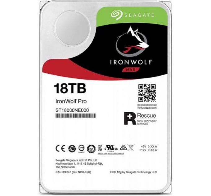 Жесткий диск 18TB SATA 6Gb/s Seagate ST18000NE000 NAS Ironwolf Pro (7200rpm) 256Mb 3.5"