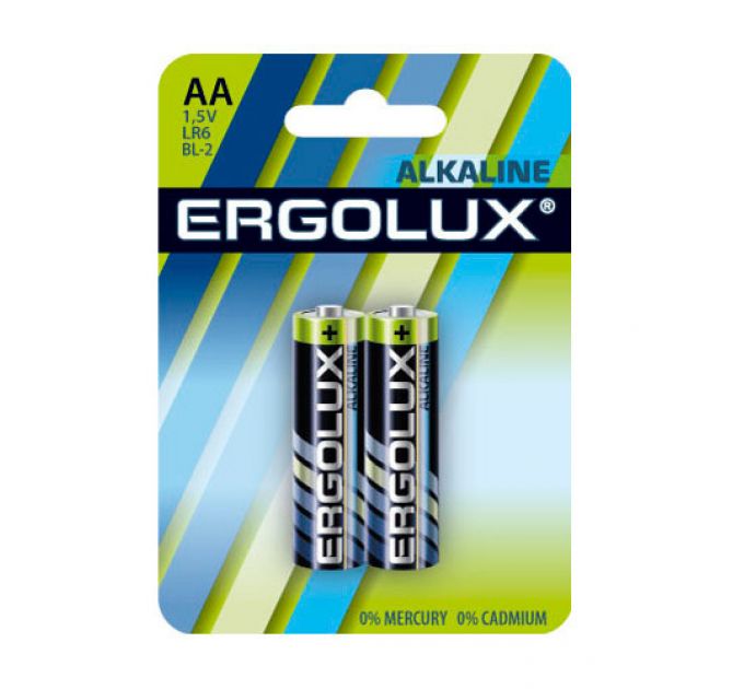 Батарея Ergolux Alkaline LR6 BL-2 AA 2800mAh (2шт) блистер