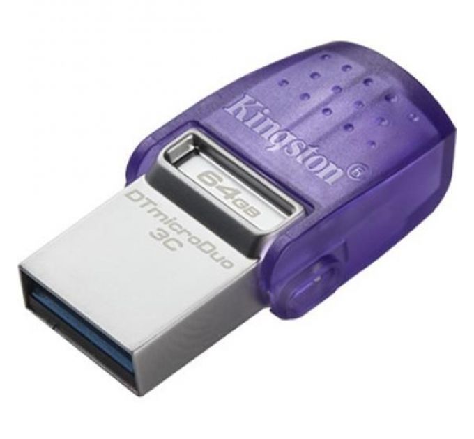 Флеш Диск Kingston 64Gb DataTraveler microDuo 3C DTDUO3CG3/64GB USB3.0 фиолетовый