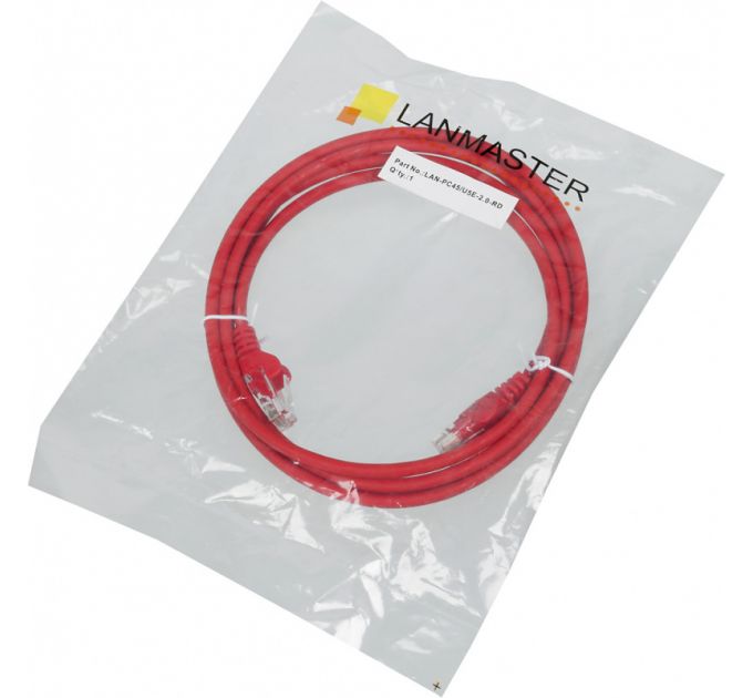 Патч-корд Lanmaster UTP LAN-PC45/U5E-2.0-RD вилка RJ-45-вилка RJ-45 кат.5е 2м красный LSZH (уп.:1шт)