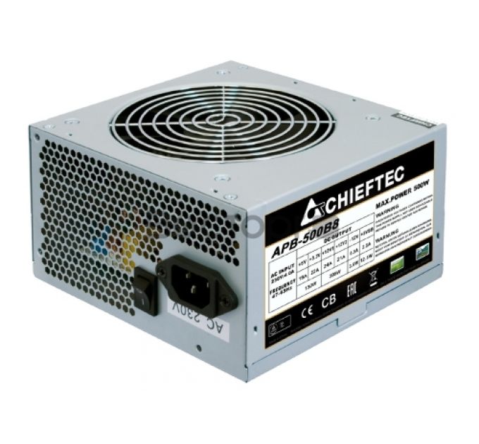 Блок питания ATX Chieftec APB-500B8 500W aPFC, 120mm FAN, КПД 80+, OEM