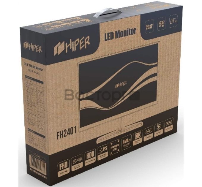 Монитор 23.8" Hiper EasyView FH2401 черный IPS LED 5ms 16:9 HDMI 250cd 178гр/178гр 1920x1080 D-Sub FHD