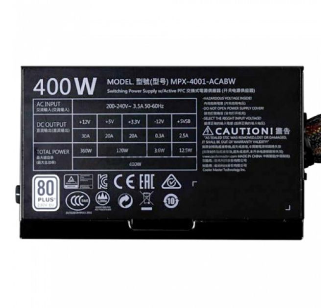 Блок питания Cooler Master MWE White 400W V2 MPE-4001-ACABW-EU 400 Ватт