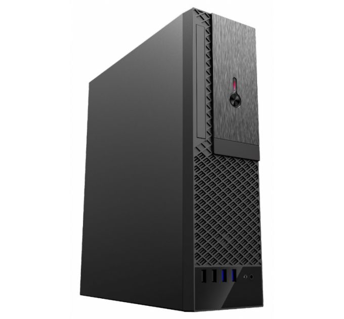 Корпус mATX Foxline FL-1001-TFX300S черный, БП 300W, 2*USB 3.0, 2*USB 2.0, audio