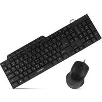 Клавиатура и мышь Crown CMMK-520B CM000001539 черные, 111 кнопок, 1.8 м; 1000 dpi, 3 клавиши, 1.4м, USB