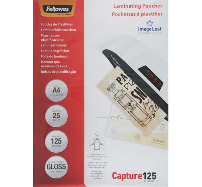 Пленка для ламинирования Fellowes 125мкм A4 (25шт) глянцевая 216x303мм CRC-53963 (FS-53963)