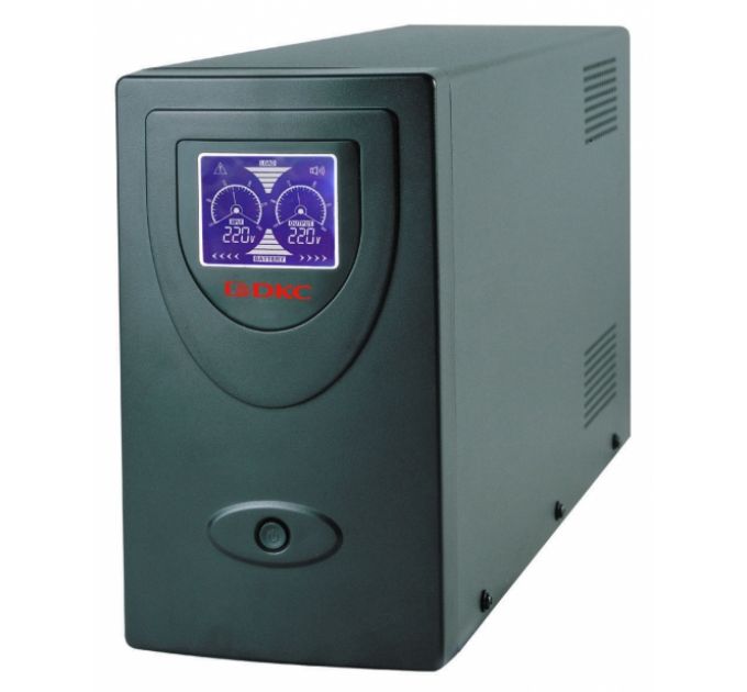 Линейно-интерактивный ИБП ДКС серии Info LCD, 2000 ВА/1200 Вт, 1/1,2xIEC C13, 2xSchuko, USB + RJ45, LCD, 2x9Aч DKC INFOLCD2000SI