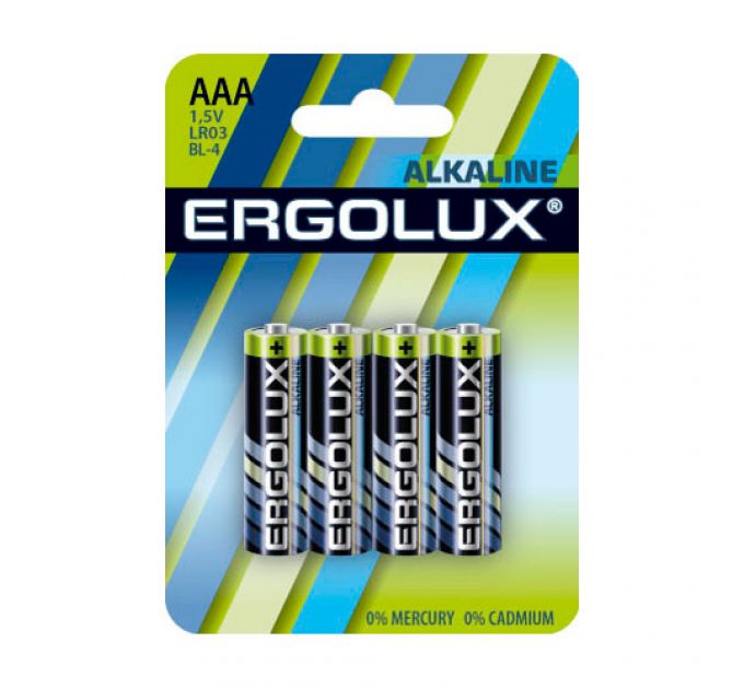 Батарея Ergolux Alkaline LR03-BL4 AAA 1250mAh (4шт) блистер