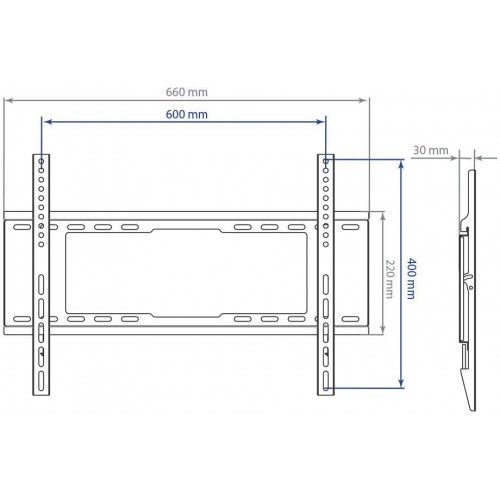 Кронштейн для телевизора Kromax IDEAL-101 черный 32"-90" макс.40кг настенный фиксированный