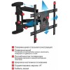Кронштейн для телевизора Arm Media COBRA-60 черный 32"-65" макс.45кг настенный поворотно-выдвижной и наклонный