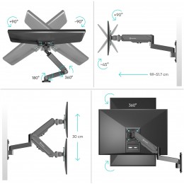 Кронштейн для телевизора Onkron G150 черный 13"-34" макс.8кг настенный поворот и наклон верт.перемещ.