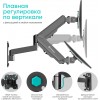 Кронштейн для телевизора Onkron G150 черный 13-34, макс. 8кг, настенный, поворотный и наклонный