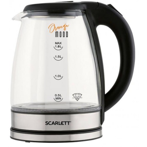 Чайник электрический Scarlett SC-EK27G36 1.8л. 1800Вт черный/серебристый корпус: стекло/пластик