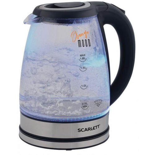 Чайник электрический Scarlett SC-EK27G36 1.8л. 1800Вт черный/серебристый корпус: стекло/пластик
