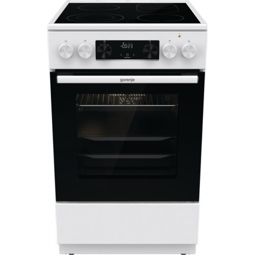 Плита Электрическая Gorenje GECS5C70WA белый/черный стеклокерамика (без крышки)
