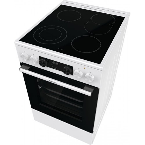 Плита Электрическая Gorenje GECS5C70WA белый/черный стеклокерамика (без крышки)
