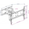 Кронштейн для телевизора Kromax ATLANTIS-80 черный 32"-75" макс.50кг настенный поворотно-выдвижной и наклонный