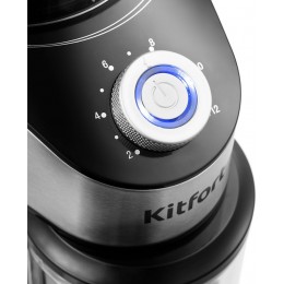 Кофемолка Kitfort КТ-744 сист.помол.:жернова вместим.:160гр черный