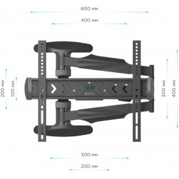 Кронштейн для телевизора Onkron NP47 черный 40"-75" макс.35кг настенный поворот и наклон