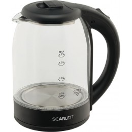 Чайник электрический Scarlett SC-EK27G90 1.7л. 1800Вт черный корпус: стекло