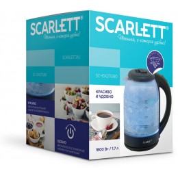 Чайник электрический Scarlett SC-EK27G90 1.7л. 1800Вт черный корпус: стекло