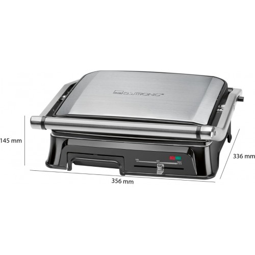 Электрогриль Clatronic KG 3571 2000Вт серебристый/черный