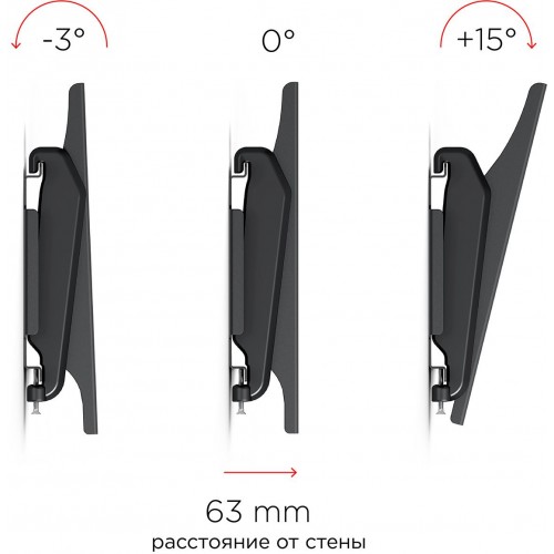 Кронштейн для телевизора Holder LCDS-5010 черный металлик 20"-40" макс.45кг настенный наклон