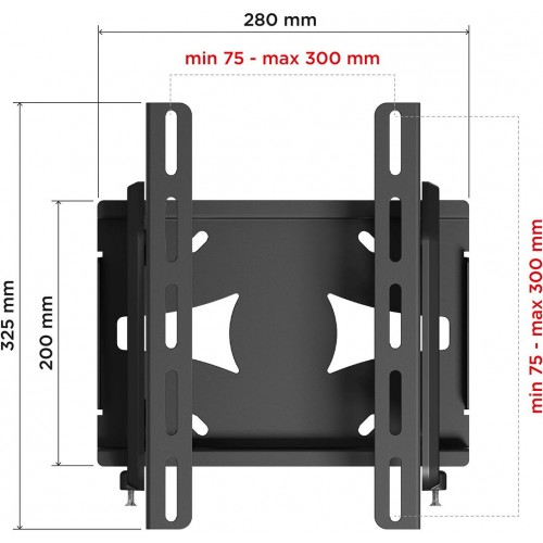 Кронштейн для телевизора Holder LCDS-5010 черный металлик 20"-40" макс.45кг настенный наклон