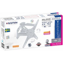 Кронштейн для телевизора Kromax ATLANTIS-45 белый 22"-65" макс.45кг настенный поворот и наклон