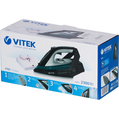 Утюг Vitek VT-8324 2300Вт черный/зеленый