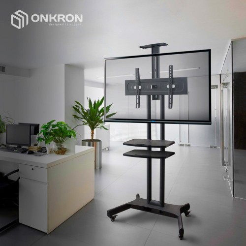 Стойка для телевизора Onkron TS1552 черный - напольная мобильная стойка для ТВ 40-70, макс. 60.5 кг