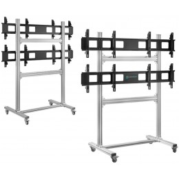 Подставка для телевизора Onkron FSPRO2L-22 серебристый 40"-55" макс.200кг напольный мобильный