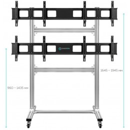Подставка для телевизора Onkron FSPRO2L-22 серебристый 40"-55" макс.200кг напольный мобильный