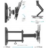 Кронштейн для телевизора Kromax OPTIMA-214 черный 20"-43" макс.30кг настенный поворотно-выдвижной и наклонный