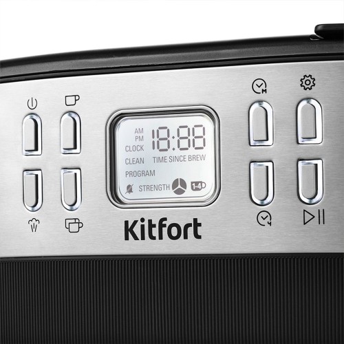 Кофеварка рожковая Kitfort КТ-771 2015Вт нержавеющая сталь/черный