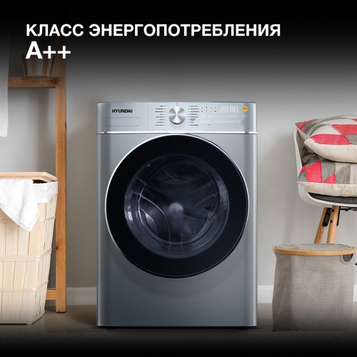 Стиральная машина Hyundai WME9413 класс: A++ загр.фронтальная макс.:10кг темно-серебристый инвертор